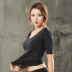 Thể thao buổi sáng chạy mùa hè T-Shirt sexy vẻ đẹp trở lại thời trang áo tập thể dục yoga quần áo chuyên nghiệp áo sơ mi khiêu vũ phụ nữ