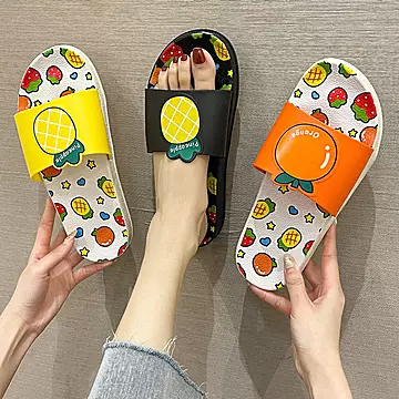 拖鞋女夏新款水果卡通图案软底个性防滑韩版