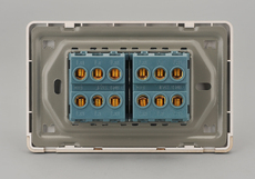 Выключатель двухклавишный 118型香槟金开关q7 四位开关 四开 四联双控开关小四开开关面板