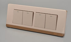 Выключатель двухклавишный 118型开关插座 q7香槟金系列 四位开关 四开双控