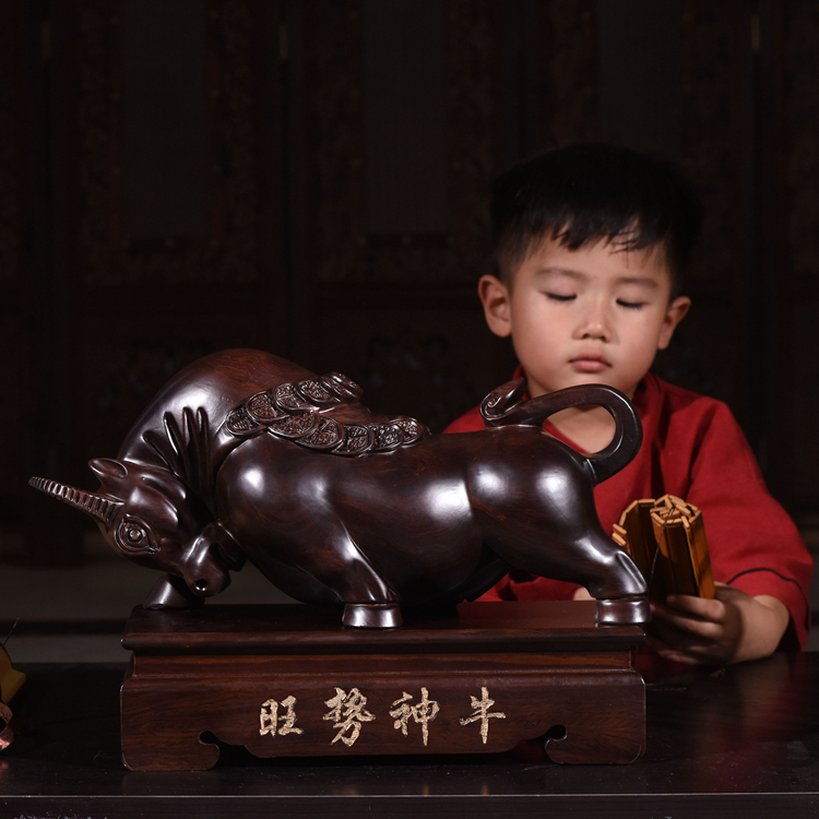 黃花梨木手把件十二生肖老虎動物文玩辟邪紅木雕刻小掛件擺件包郵