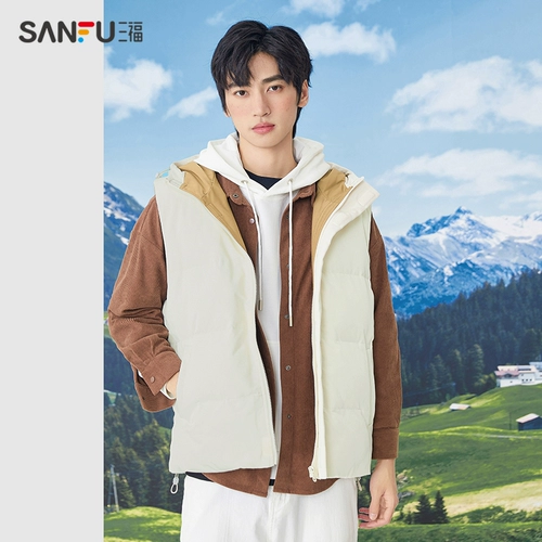 Зимний цветной удерживающий тепло жилет с капюшоном для отдыха, 2023, оверсайз