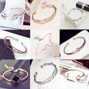 Tinh tế pha lê Châu Âu và Mỹ Nhật Bản và Hàn Quốc phiên bản của ngọt ngào đơn giản trang sức trang sức sinh viên bracelet trang sức mở vòng đeo tay nữ Hàn Quốc