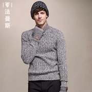 Gia đình mùa thu và mùa đông của nam giới thời trang cao cổ áo len áo len ấm áp và thoải mái sợi căng lỏng áo len kinh doanh