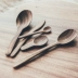 Phong cách Nhật Bản không sơn hộ gia đình nhỏ bằng gỗ thìa mứt dao nêm thìa sữa bột thìa muỗng gỗ tếch bé rắn thực phẩm bổ sung đồ ăn - Đồ ăn tối chén ăn cơm Đồ ăn tối