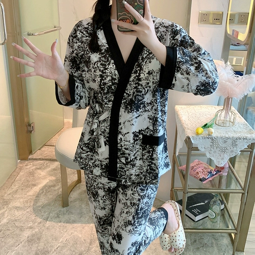 Демисезонная пижама, хлопковый лонгслив, осенние нарукавники, комплект, осенняя, премиум класс