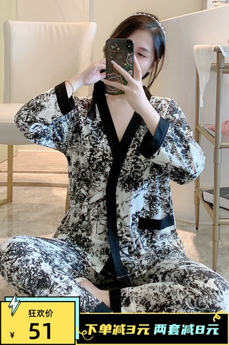 Демисезонная пижама, хлопковый лонгслив, осенние нарукавники, комплект, осенняя, премиум класс