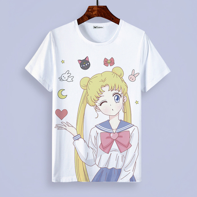 taobao agent Beautiful Sailor T -shirt Moon Bunny Water Ice Moon Anime Around cute cartoon short -sleeved men and women two -dimensional clothes