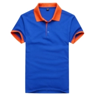 Сапфировый синий с оранжевым воротником (без нагрудных карманов)