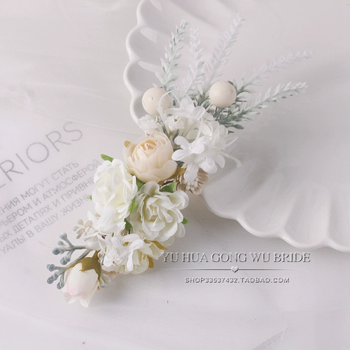 Белый сиреневый аксессуар для волос для невесты, широкая цветовая палитра, в цветочек, японские и корейские
