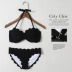 Màu xanh nữ tính ba điểm nhỏ ngực áo tắm spa chia hai tấm thép tập hợp bikini - Bikinis áo tắm kín đáo Bikinis