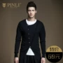 PINLI sản phẩm đứng 2017 mùa xuân mới nam cardigan vòng cổ đan áo len S171210136 áo len nam cổ lọ	