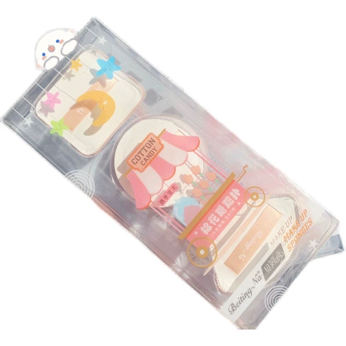 Хлопковый спонж, тональный крем, поролоновая рассыпчатая пудра, ватные диски, 3 шт