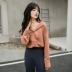 Áo sơ mi cộc tay nữ mùa thu 2018 mới dài tay lỏng lẻo Hàn Quốc Hồng Kông nếm sơ mi lười cổ áo kiểu Hàn Quốc