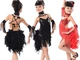 Ngày mới của trẻ em Feather Trang phục Latin Trang phục cho trẻ em Cô gái trẻ em Fringe Fringe Latin Dance Trang phục biểu diễn - Trang phục