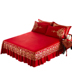 Bông giường bông giường bìa váy bedspread duy nhất mảnh áo cưới dày đỏ giường vợ chồng lớn các doanh nghiệp giường đơn - Váy Petti ga giường có viền Váy Petti