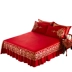 Bông giường bông giường bìa váy bedspread duy nhất mảnh áo cưới dày đỏ giường vợ chồng lớn các doanh nghiệp giường đơn - Váy Petti ga giường viền ren Váy Petti