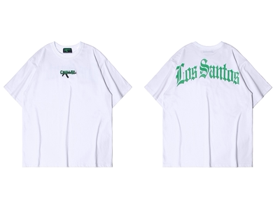 Chill47 вышивка Los Santos West Coast Bandit Bandling loose hip hop wind T-shirt