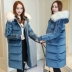 Áo khoác nhung vàng nữ trung thu dài mùa đông 2019 phiên bản mới của Hàn Quốc quần lửng ống rộng cotton dày - Bông