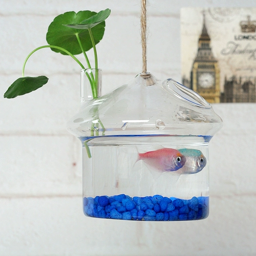 Креативный глянцевый прозрачный современный аквариум с грибочками-гвоздиками, украшение