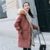 Anti-season 2018 mới áo cổ lông lớn xuống áo khoác nữ dài Hàn Quốc dày rộng lỏng lẻo cỡ lớn áo thời trang thủy triều Xuống áo khoác