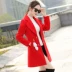 Áo khoác len nữ dài Hàn Quốc 2018 thu đông 2018 phiên bản Hàn Quốc mới có phần eo mỏng và dày. - Áo Hàn Quốc áo dạ lông cừu nữ đẹp Áo Hàn Quốc