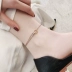 Phiên bản Hàn Quốc bằng vàng hồng 18K đôi nhẫn bằng thép titan vòng chân nữ đơn giản, nhiều chuỗi chân gợi cảm không phai trang sức chống dị ứng - Vòng chân lắc chân nữ vàng đẹp Vòng chân