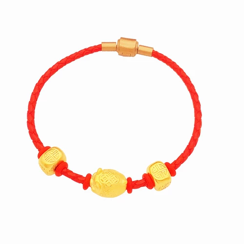 Оберег на день рождения, браслет с одной бусиной, плетеный браслет из красной нити, простой и элегантный дизайн, 3D