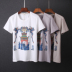 Mùa hè nam ngắn tay t-shirt vòng cổ Trung Quốc phong cách in ấn quần áo thanh niên nửa tay áo của nam giới xu hướng thời trang T-Shirt 9108 Áo phông ngắn