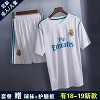Real Madrid jersey 17-18-19 nhà nữ ngắn tay tùy chỉnh quần áo bóng đá phù hợp với 7th C Ronald đào tạo trẻ em Champions League nam găng tay bắt bóng thủ môn