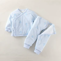 Стеганое удерживающее тепло детское нижнее белье для новорожденных, детский комплект, демисезонный пуховик, куртка