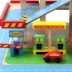 Lớn trẻ em chơi nhà đồ chơi vai trò chơi stereo ba lớp bằng gỗ bãi đậu xe đồ chơi thiết lập theo dõi xe