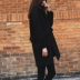 2018 chống mùa thu đông mới phiên bản Hàn Quốc mới của chiếc áo len mỏng màu đen mỏng trong chiếc áo khoác len nữ dài