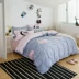 Bộ đồ giường bằng vải cotton bốn mảnh đơn giản 1.5 1.8m khăn trải giường bằng vải lanh đôi Bộ đồ giường bốn mảnh