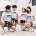 Cha mẹ và con mặc mùa hè 2018 mới Hàn Quốc phiên bản của một gia đình ba nhà bông ngắn tay t- shirt bốn ngụy trang phù hợp với