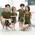 Cha mẹ- con mặc mùa hè 2018 mới bông ngắn tay t- shirt ngụy trang gia đình phù hợp với một gia đình ba bốn- gia đình nhà áo gia đình cao cấp Trang phục dành cho cha mẹ và con