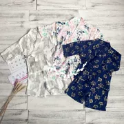 [kimono quần áo] muslin bông gạc đồ ngủ sợi tre cha mẹ và con phù hợp với một gia đình của ba Nhật Bản-phong cách mùa xuân và mùa hè