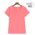 Mùa hè mới T-Shirt nữ ngắn tay Slim V-Cổ màu rắn đồ ngủ giản dị dịch vụ nhà của phụ nữ áo sơ mi phương thức đáy áo Pyjama