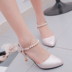 Mùa xuân và hè 2018 mới Baotou khóa từ với dép nữ thoải mái hoang dã sandal cao gót Sandal