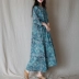 Rusu Quần áo Chậm In Viền Cổ Váy Dài Ren Sản Phẩm Mùa Hè Sản Phẩm Mới Của Phụ Nữ Váy Phụ Nữ 15466 - Váy dài