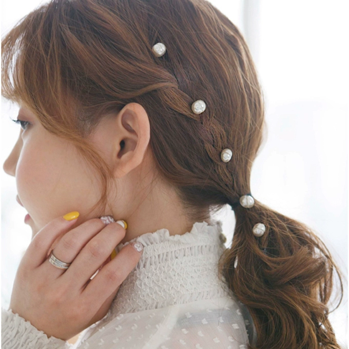 Hàn Quốc quý cô ngọc trai đính cườm tóc mảnh tóc vô hình clip đầu clip BB clip Nhật Bản và Hàn Quốc của cổ tích tóc trang sức mũ - Phụ kiện tóc