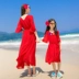 2019 mẹ và phụ nữ mới ăn mặc váy mỏng đi biển bên bờ biển kỳ nghỉ boho cha-con váy dài mùa hè - Trang phục dành cho cha mẹ và con shop quần áo trẻ em Trang phục dành cho cha mẹ và con