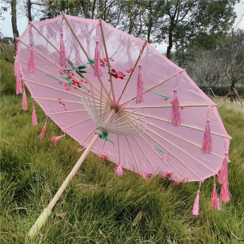 Древняя женская костюм ханфу нефтяная бумага зонтик, отстой, суперзвезда фотография, зонтик, дождь, зонтик ленты древний ветровый зонтик