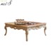 Biệt thự cao cấp full house tùy chỉnh nội thất phòng khách châu Âu tùy chỉnh da đơn sofa đôi + bàn cà phê vuông giường gỗ Bộ đồ nội thất