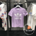 Adidas adidas clover áo thun nữ tay ngắn giản dị hàng đầu DV2587 DV2595 DV2597 - Áo phông thể thao áo thun thể thao có cổ Áo phông thể thao