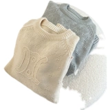 Ретро трехмерный трикотажный свитер из искусственного меха, французский стиль, свободный крой