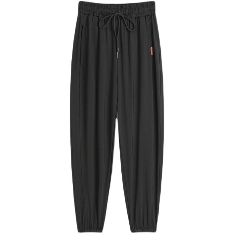 Ice silk sports pants for women's summer, thin design sense, 9-point Harem pants, loose and slimming, tight-fitting, petite casual pants Item Picture