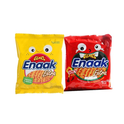 GEMEZ Enaak Extra Dessert Noodles (вкус курицы-гриль + острый вкус), 174 г, импортировано из Индонезии