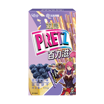 Glico Double Decker Pretz со вкусом черники и сыра, 45 г/коробка