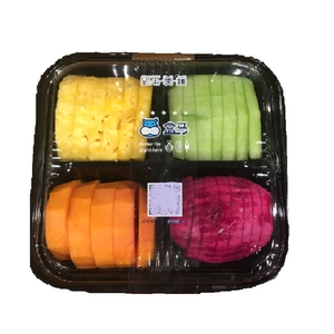 Colorful Four Seasons Fruits (красный драконий фрукт + ананас + папайя + дыня) 600г